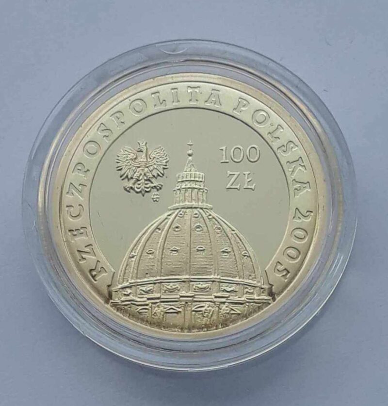 100 zł 2005 r. NBP Jan Paweł II , w kapslu img (1)