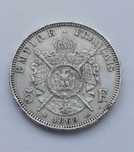 5 franków 1869 r. Francja, Napoleon III 25 r ag900 img (1)