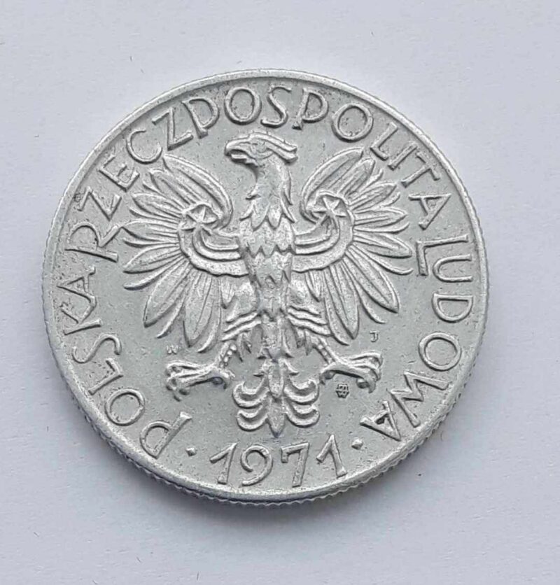 5 złotych 1971 r. Rybak, PRL, Polska, aluminium st. 2 img (1)