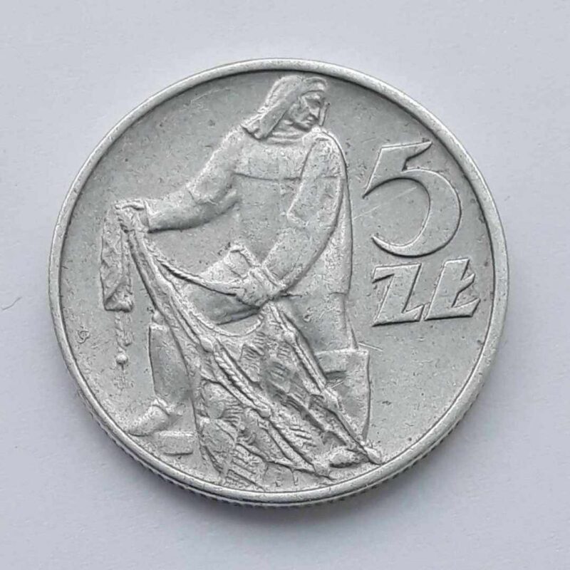 5 złotych 1971 r. Rybak, PRL, Polska, aluminium st. 2 img (2)