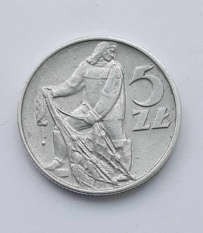 5 złotych 1971 r. Rybak, PRL, Polska, aluminium st. 2 img (2)