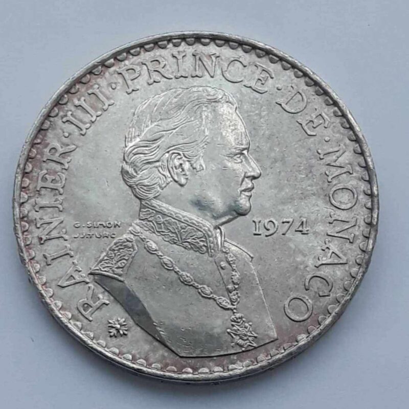 50 franków 1974 r. Monako , Rainer, 30 gr ag900 st.1 img (1)