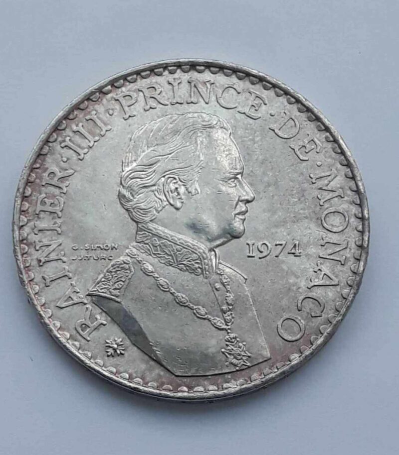 50 franków 1974 r. Monako , Rainer, 30 gr ag900 st.1 img (1)