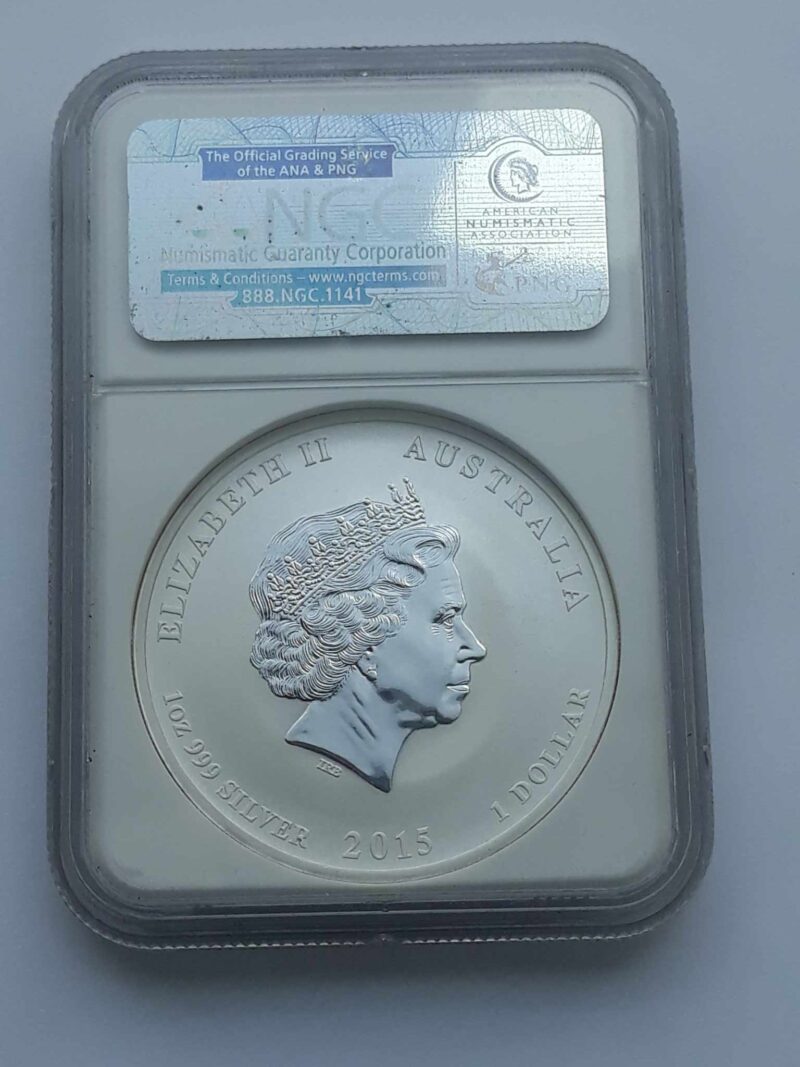 Australia 2015 1 dolar rok kozy NGC MS70 uncja srebra 999 img (2)