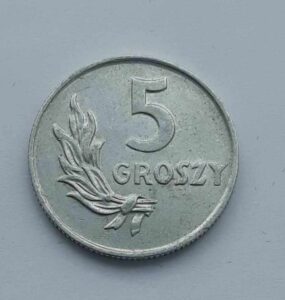 PRL 5 groszy 1949 r. aluminium st. + img (2)