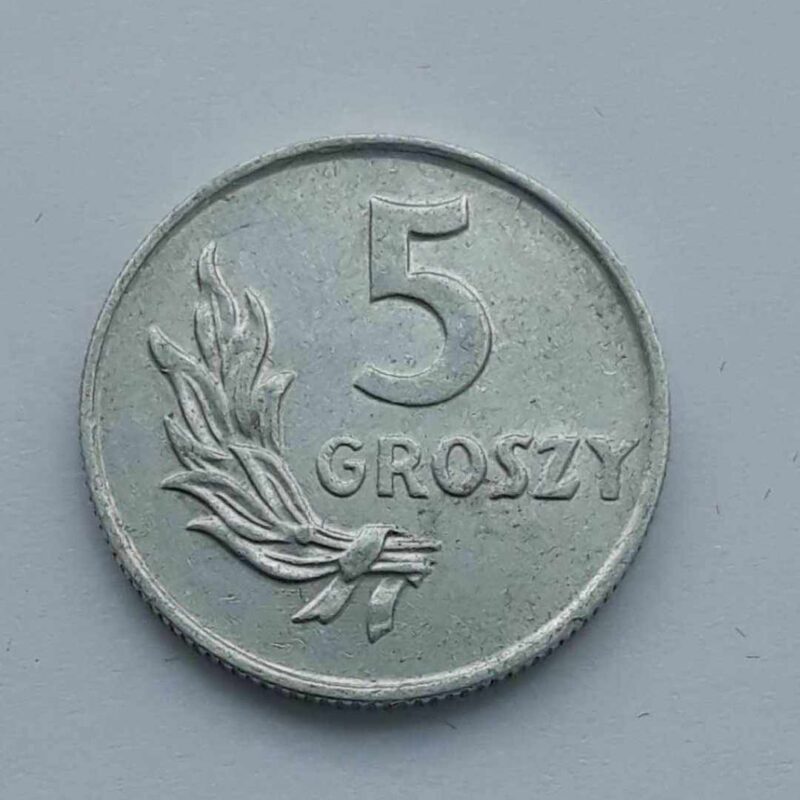 PRL 5 groszy 1949 r. aluminium st. + img (2)