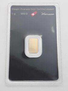 Sztabka złota 1 gr Argor Heraeus Szwajcaria 1 gr Au999 img (1)