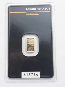 Sztabka złota 1 gr Argor Heraeus Szwajcaria 1 gr Au999 img (2)