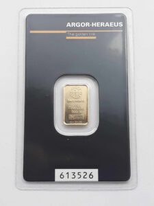 Sztabka złota 2 gr Argor Heraeus Szwajcaria 2 gr Au999 img (1)