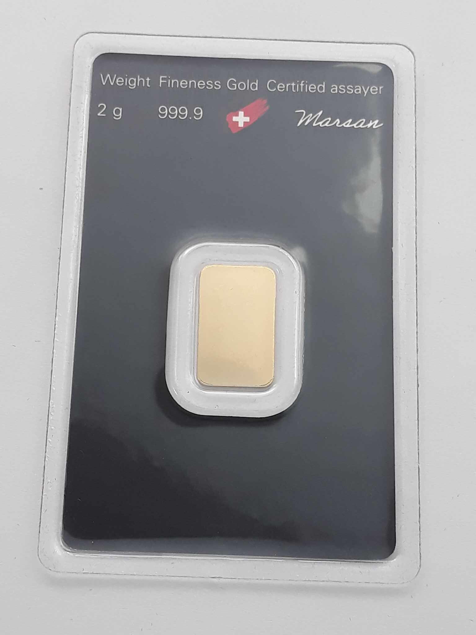 Sztabka złota 2 gr Argor Heraeus Szwajcaria 2 gr Au999 img (2)