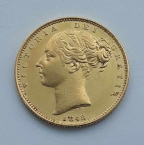 Wielka Brytania , Victoria, suweren 1848 r. 7,98 gr au917 stan 1 img (2)
